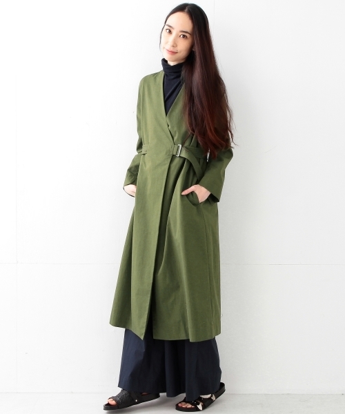 Ray BEAMS（レイビームス）の「RBS / ベルテッド ラップコート（その他アウター・レディース・ベージュ/オリーブ・0/1）」の18枚目の写真