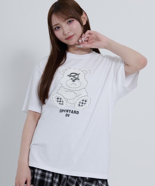 OY(オーワイ)の「『OY/オーワイ』PATCH DOLLY TEE/パッチドリーTシャツ(Tシャツ/カットソー・レディース・ブラック/ホワイト・M/L)」の2枚目の写真