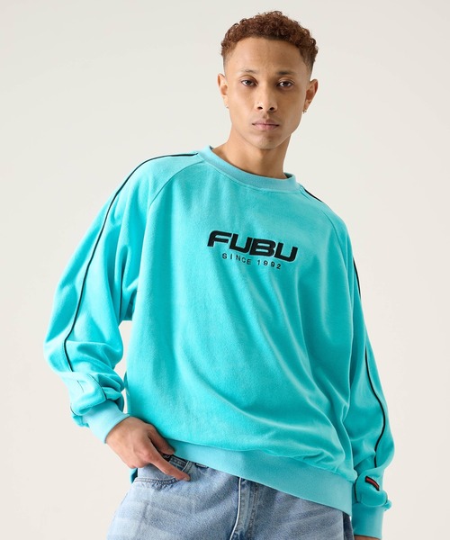 FUBU（ フブ）の「FUBU フブ ブランド Velour Pullover / ベロアプルオーバー（スウェット・メンズ・ミント/ブラック/オフホワイト・M/L/XL/XXL）」の3枚目の写真