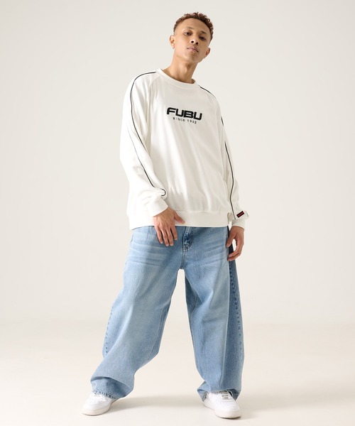 FUBU（ フブ）の「FUBU フブ ブランド Velour Pullover / ベロアプルオーバー（スウェット・メンズ・ミント/ブラック/オフホワイト・M/L/XL/XXL）」の6枚目の写真