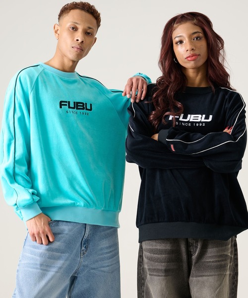 FUBU（ フブ）の「FUBU フブ ブランド Velour Pullover / ベロアプルオーバー（スウェット・メンズ・ミント/ブラック/オフホワイト・M/L/XL/XXL）」の12枚目の写真