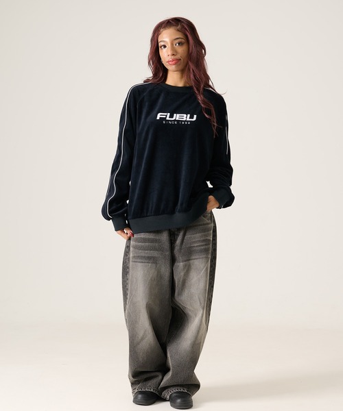 FUBU（ フブ）の「FUBU フブ ブランド Velour Pullover / ベロアプルオーバー（スウェット・メンズ・ミント/ブラック/オフホワイト・M/L/XL/XXL）」の21枚目の写真