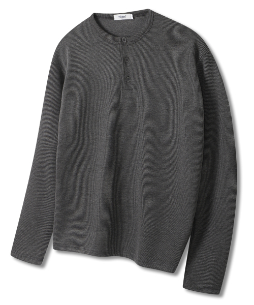 POLYGRAM(ポリグラム)の「リブセミクロップヘンリーネックロングスリーブ - 5COLOR(Tシャツ/カットソー・レディース・ブラック/ブラウン/アイボリー/サンドベージュ/チャコール・MEDIUM/LARGE/X-LARGE)」の18枚目の写真