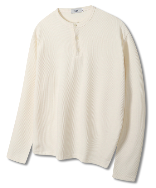 POLYGRAM(ポリグラム)の「リブセミクロップヘンリーネックロングスリーブ - 5COLOR(Tシャツ/カットソー・レディース・ブラック/ブラウン/アイボリー/サンドベージュ/チャコール・MEDIUM/LARGE/X-LARGE)」の19枚目の写真