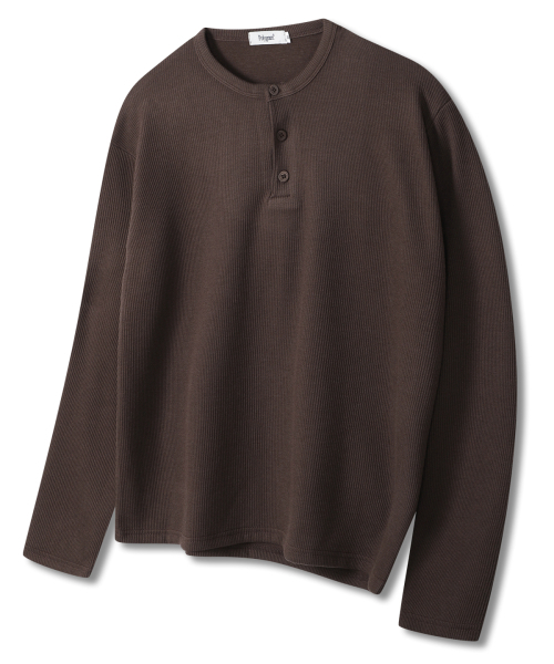 POLYGRAM(ポリグラム)の「リブセミクロップヘンリーネックロングスリーブ - 5COLOR(Tシャツ/カットソー・レディース・ブラック/ブラウン/アイボリー/サンドベージュ/チャコール・MEDIUM/LARGE/X-LARGE)」の21枚目の写真