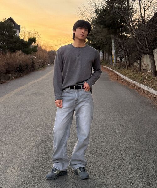 POLYGRAM(ポリグラム)の「リブセミクロップヘンリーネックロングスリーブ - 5COLOR(Tシャツ/カットソー・レディース・ブラック/ブラウン/アイボリー/サンドベージュ/チャコール・MEDIUM/LARGE/X-LARGE)」の14枚目の写真