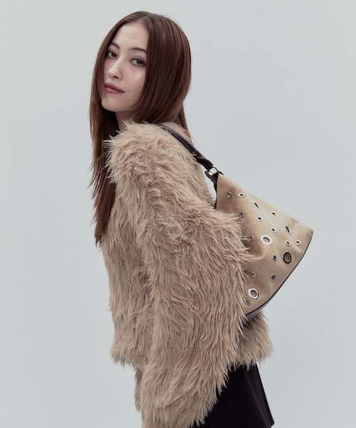 BLONDEY（ブロンディ）の「ハトメスウェードバッグ（ハンドバッグ・レディース・ブラック/カーキ/ブラウン/ベージュ・FREE）」の15枚目の写真