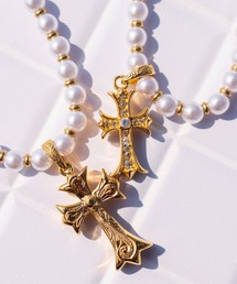 アイリービーチ　パールネックレス Pearl×mini cross CZ necklace | IRIEBEACH