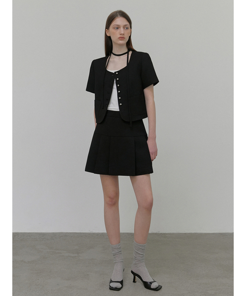 ETMON(エトモン)の「Button Strap Tweed Jacket Black(テーラードジャケット・レディース・その他・S/M)」の3枚目の写真