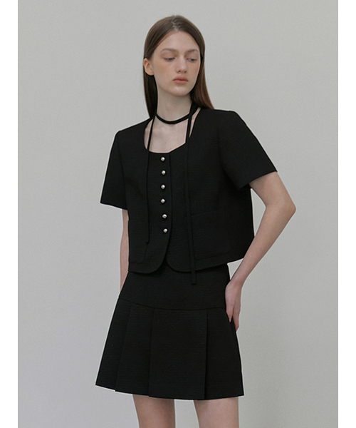 ETMON(エトモン)の「Button Strap Tweed Jacket Black(テーラードジャケット・レディース・その他・S/M)」の5枚目の写真