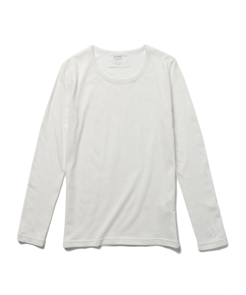BEAMS LIGHTS Women's（ビームスライツ ウィメンズ）の「BEAMS LIGHTS / ベーシック　ロングスリーブシャツ（Tシャツ/カットソー・レディース・オフホワイト/グレー/ブラック・ONE SIZE）」の4枚目の写真