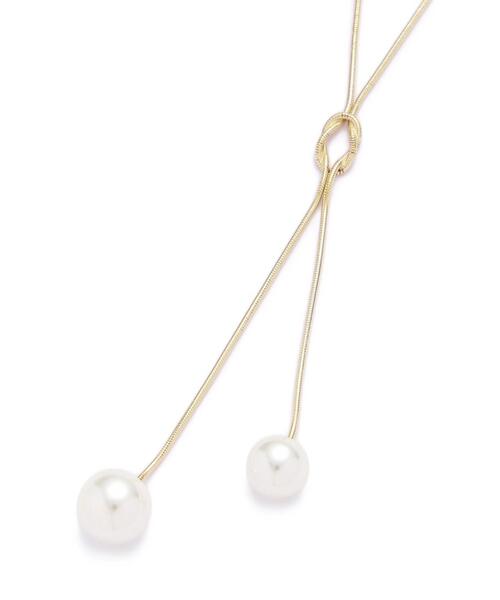 NATURAL BEAUTY BASIC（ナチュラルビューティーベーシック）の「パールラリエットミディネックレス（ネックレス・レディース・シルバー/ゴールド・ﾌﾘ-）」の4枚目の写真