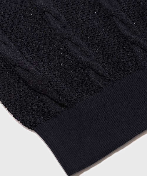FRED PERRY（フレッドペリー）の「Mesh Cable Knit Tank／メッシュケーブルニットタンクトップ（ニット/セーター・レディース・ネイビー・10）」の18枚目の写真
