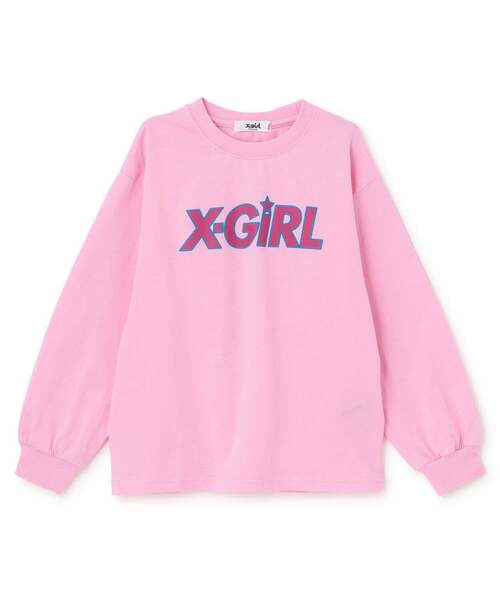 X-girl Stages(エックスガールステージス)の「X-girlロゴ長袖Tシャツ(Tシャツ/カットソー・キッズ・ブルー/ピンク/ブラック・110cm/100cm/90cm/80cm/140cm/130cm/120cm)」の6枚目の写真