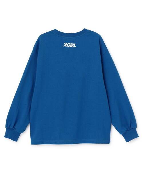 X-girl Stages(エックスガールステージス)の「X-girlロゴ長袖Tシャツ(Tシャツ/カットソー・キッズ・ブルー/ピンク/ブラック・110cm/100cm/90cm/80cm/140cm/130cm/120cm)」の7枚目の写真