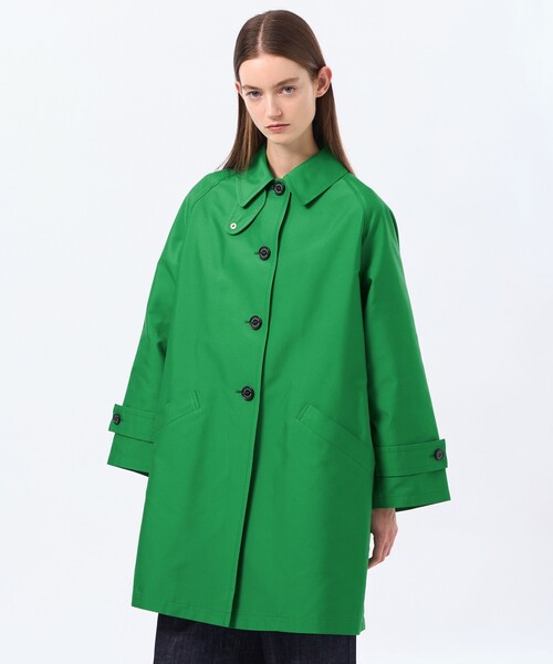 MACKINTOSH PHILOSOPHY（ﾏｯｷﾝﾄｯｼｭ ﾌｨﾛｿﾌｨｰ）の「【WELBURY(ウェルベリー)】ダブルクロス製（ステンカラーコート・レディース・ブラウン系その他4/グリーン/ベージュ/ダークネイビー・38/36）」の3枚目の写真