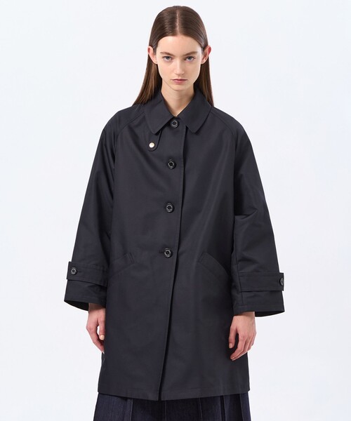 MACKINTOSH PHILOSOPHY（ﾏｯｷﾝﾄｯｼｭ ﾌｨﾛｿﾌｨｰ）の「【WELBURY(ウェルベリー)】ダブルクロス製（ステンカラーコート・レディース・ブラウン系その他4/グリーン/ベージュ/ダークネイビー・38/36）」の4枚目の写真