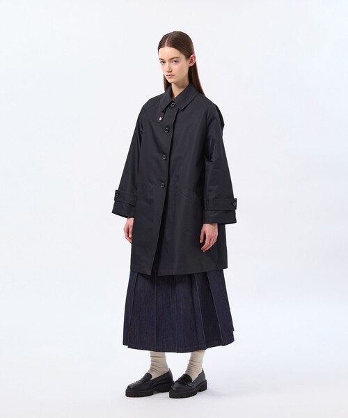 MACKINTOSH PHILOSOPHY（ﾏｯｷﾝﾄｯｼｭ ﾌｨﾛｿﾌｨｰ）の「【WELBURY(ウェルベリー)】ダブルクロス製（ステンカラーコート・レディース・ブラウン系その他4/グリーン/ベージュ/ダークネイビー・38/36）」の10枚目の写真