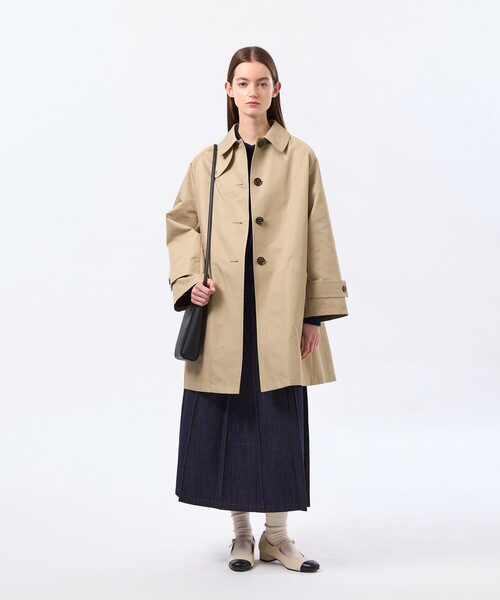 MACKINTOSH PHILOSOPHY（ﾏｯｷﾝﾄｯｼｭ ﾌｨﾛｿﾌｨｰ）の「【WELBURY(ウェルベリー)】ダブルクロス製（ステンカラーコート・レディース・ブラウン系その他4/グリーン/ベージュ/ダークネイビー・38/36）」の9枚目の写真