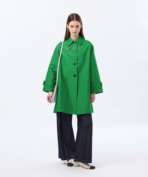 MACKINTOSH PHILOSOPHY（ﾏｯｷﾝﾄｯｼｭ ﾌｨﾛｿﾌｨｰ）の「【WELBURY(ウェルベリー)】ダブルクロス製（ステンカラーコート・レディース・ブラウン系その他4/グリーン/ベージュ/ダークネイビー・38/36）」の6枚目の写真