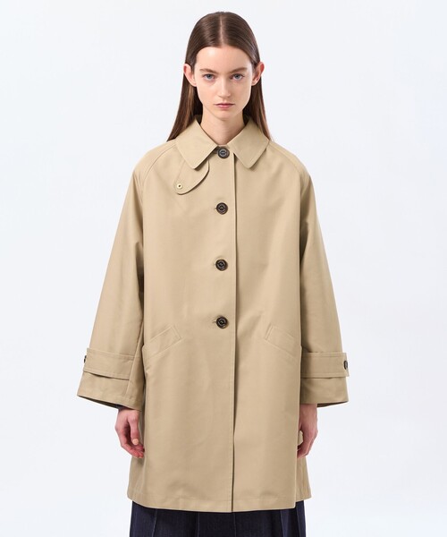 MACKINTOSH PHILOSOPHY（ﾏｯｷﾝﾄｯｼｭ ﾌｨﾛｿﾌｨｰ）の「【WELBURY(ウェルベリー)】ダブルクロス製（ステンカラーコート・レディース・ブラウン系その他4/グリーン/ベージュ/ダークネイビー・38/36）」の5枚目の写真