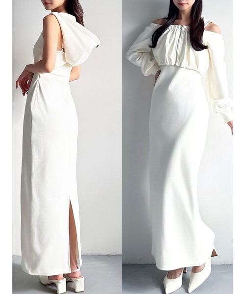 RESEXXY(リゼクシー)の「アンサンブルフーディワンピース(ワンピース・レディース・ブラック/ブルー/ホワイト/ライトグレー・SMALL/MEDIUM)」の2枚目の写真