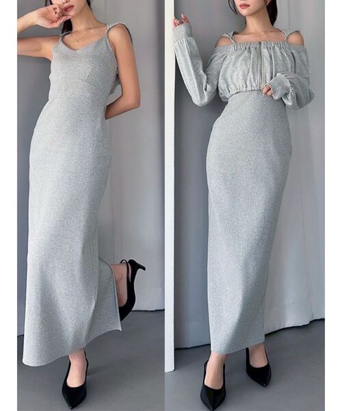 RESEXXY(リゼクシー)の「アンサンブルフーディワンピース(ワンピース・レディース・ブラック/ブルー/ホワイト/ライトグレー・SMALL/MEDIUM)」の4枚目の写真