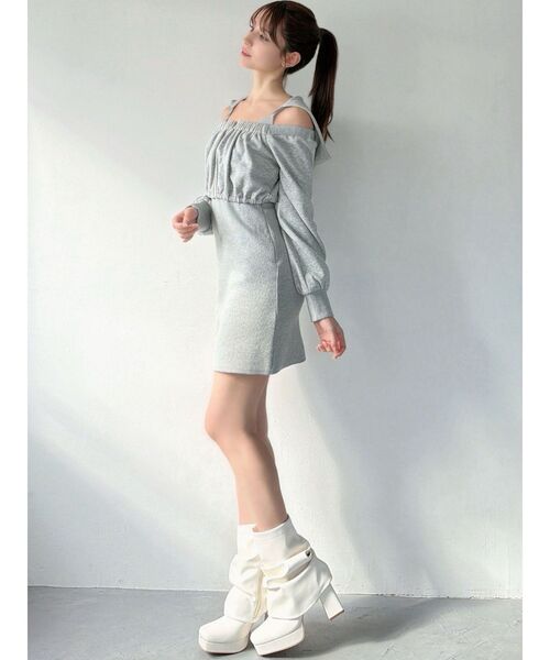 RESEXXY(リゼクシー)の「アンサンブルフーディワンピース(ワンピース・レディース・ブラック/ブルー/ホワイト/ライトグレー・SMALL/MEDIUM)」の13枚目の写真