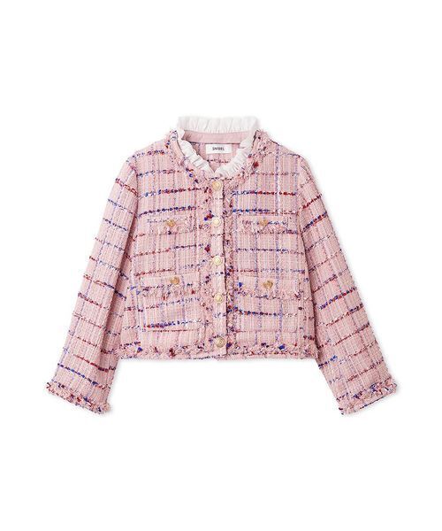 SNIDEL（スナイデル）の「デタッチャブルフリルカラーツイードジャケット（ノーカラージャケット・レディース・ホワイト・1/0）」の17枚目の写真