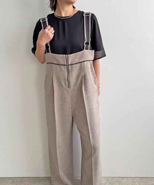 LHELBIE(レルビエ)の「【セレモニー】ブッチャーサロペット(サロペット/オーバーオール・レディース・チャコールグレー/グレイッシュベージュ/ライトグレー・M)」の19枚目の写真