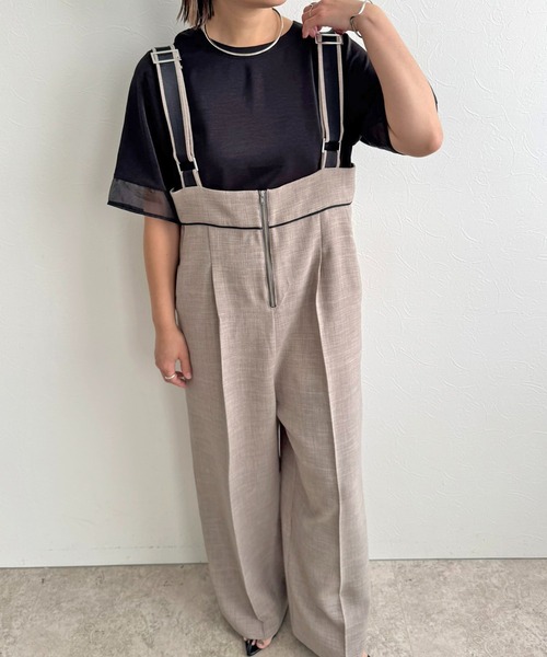 LHELBIE(レルビエ)の「【セレモニー】ブッチャーサロペット(サロペット/オーバーオール・レディース・チャコールグレー/グレイッシュベージュ/ライトグレー・M)」の21枚目の写真