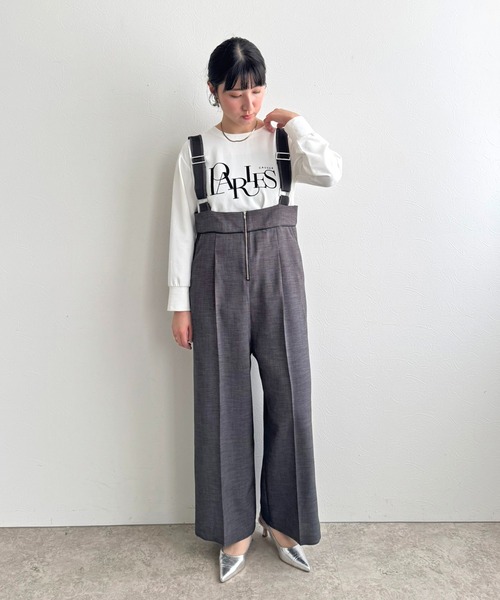 LHELBIE(レルビエ)の「【セレモニー】ブッチャーサロペット(サロペット/オーバーオール・レディース・チャコールグレー/グレイッシュベージュ/ライトグレー・M)」の15枚目の写真