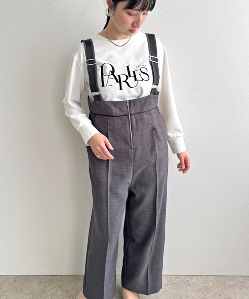 LHELBIE(レルビエ)の「【セレモニー】ブッチャーサロペット(サロペット/オーバーオール・レディース・チャコールグレー/グレイッシュベージュ/ライトグレー・M)」の12枚目の写真
