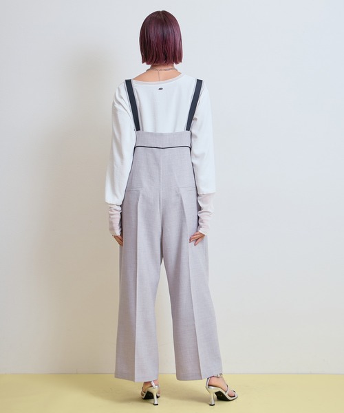 LHELBIE(レルビエ)の「【セレモニー】ブッチャーサロペット(サロペット/オーバーオール・レディース・チャコールグレー/グレイッシュベージュ/ライトグレー・M)」の10枚目の写真