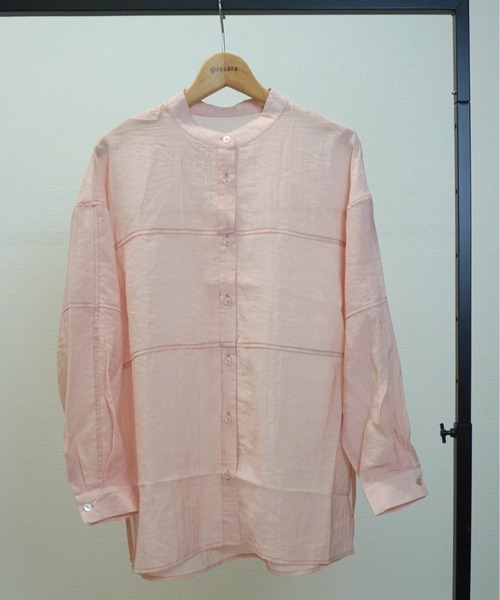 gossara（ゴサラ）の「胸切替バンドカラーSH（シャツ/ブラウス・レディース・ブラック/ベージュ/ピンク・FREE）」の11枚目の写真