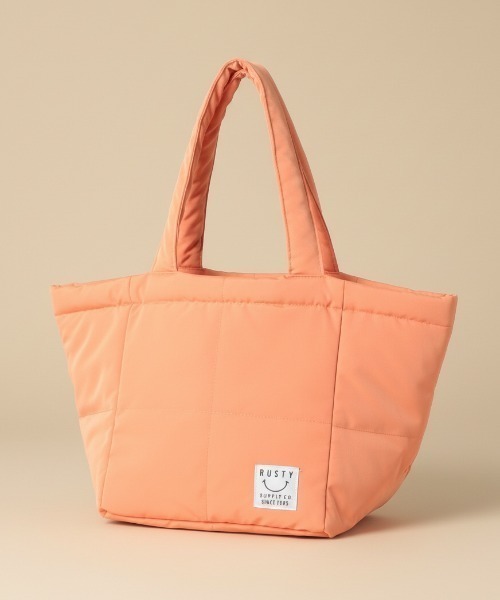 RUSTY（ラスティ）の「【RUSTY/ラスティー】中綿キルティングトートBAG/ランチバッグ・ミニバッグ（トートバッグ・レディース・ブラック/オレンジ/グリーン・FREE）」の3枚目の写真