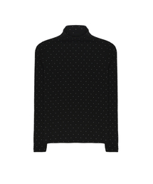 [ESSENTIAL] HIGH NECK SLIM TOP_DOT BLACK