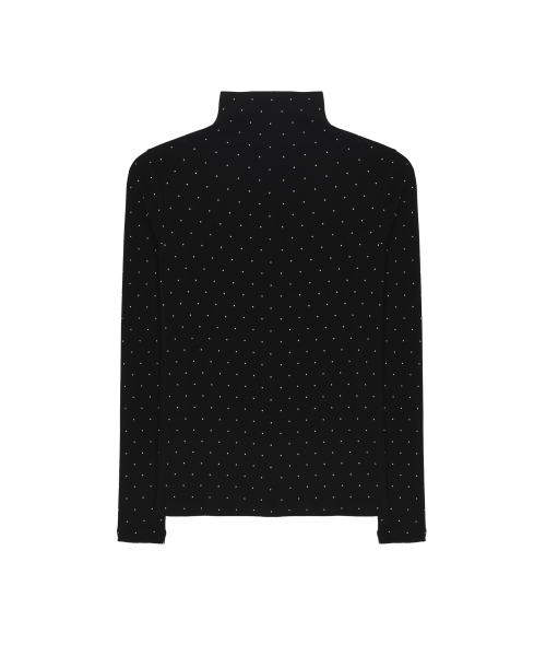 NICK&NICOLE（ニックアンドニコール）の「[ESSENTIAL] HIGH NECK SLIM TOP_DOT BLACK（Tシャツ/カットソー・レディース・その他・FREE）」の2枚目の写真
