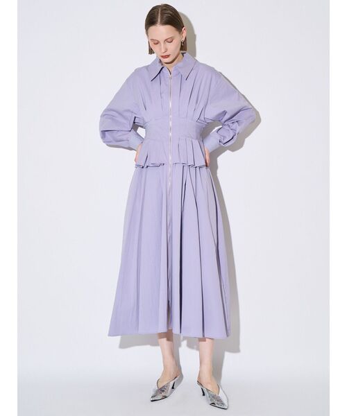 ELENDEEK（エレンディーク）の「センタージップレイヤードワンピース（ワンピース・レディース・ブラック/ラベンダー・02/01）」の2枚目の写真