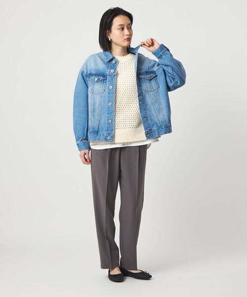 A DAY IN THE LIFE UNITED ARROWS(アデイインザライフユナイテッドアローズ)の「ラメライン メッシュニット+Tシャツ ‐ウォッシャブル‐ <A DAY IN THE LIFE>(ニット/セーター・レディース・ダークグレー/ライトブルー/クリーム/オフホワイト・FREE)」の9枚目の写真