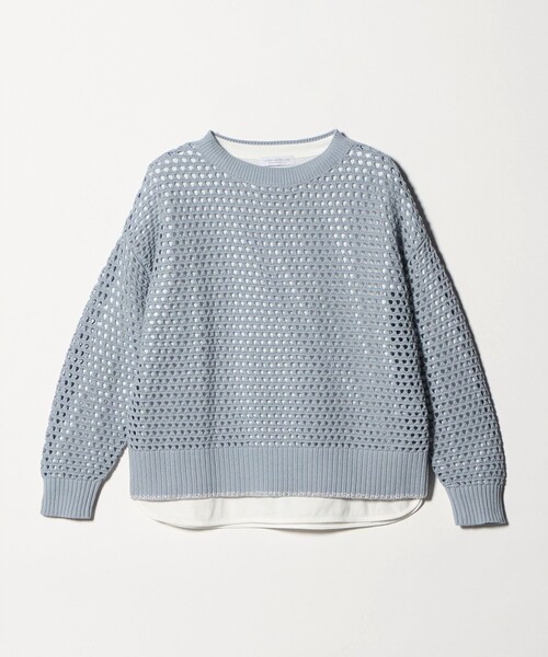 A DAY IN THE LIFE UNITED ARROWS(アデイインザライフユナイテッドアローズ)の「ラメライン メッシュニット+Tシャツ ‐ウォッシャブル‐ <A DAY IN THE LIFE>(ニット/セーター・レディース・ダークグレー/ライトブルー/クリーム/オフホワイト・FREE)」の14枚目の写真