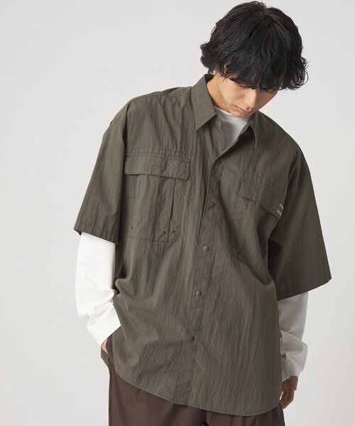 CITEN（シテン）の「＜CITEN＞ユーティリティーハーフスリーブシャツ（シャツ/ブラウス・メンズ・ダークグレー/ベージュ・L/M）」の4枚目の写真