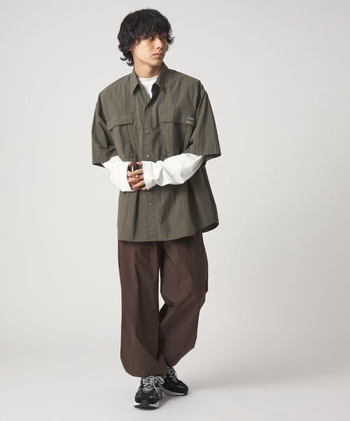 CITEN（シテン）の「＜CITEN＞ユーティリティーハーフスリーブシャツ（シャツ/ブラウス・メンズ・ダークグレー/ベージュ・L/M）」の5枚目の写真