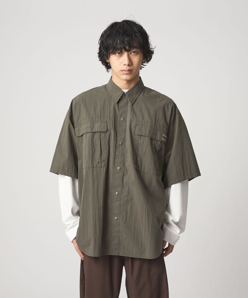 CITEN（シテン）の「＜CITEN＞ユーティリティーハーフスリーブシャツ（シャツ/ブラウス・メンズ・ダークグレー/ベージュ・L/M）」の8枚目の写真