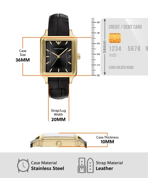 EMPORIO ARMANI（エンポリオアルマーニ）の「エンポリオ・アルマーニ 腕時計 メンズ アナログ レザー AR11757（アナログ腕時計・メンズ・ブラック・FREE）」の8枚目の写真