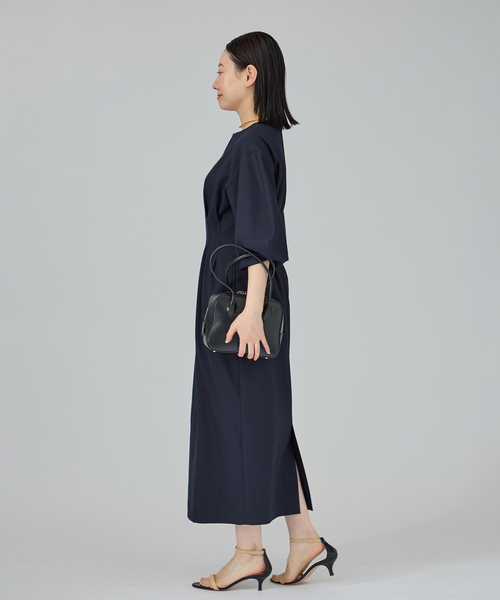 VERMEIL par iena(ヴェルメイユパーイエナ)の「《追加4》P/Ry ウエストシェイプワンピース(ワンピース・レディース・ネイビー・40/38/36)」の2枚目の写真