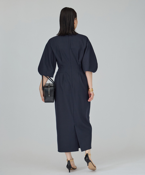 VERMEIL par iena(ヴェルメイユパーイエナ)の「《追加4》P/Ry ウエストシェイプワンピース(ワンピース・レディース・ネイビー・40/38/36)」の3枚目の写真