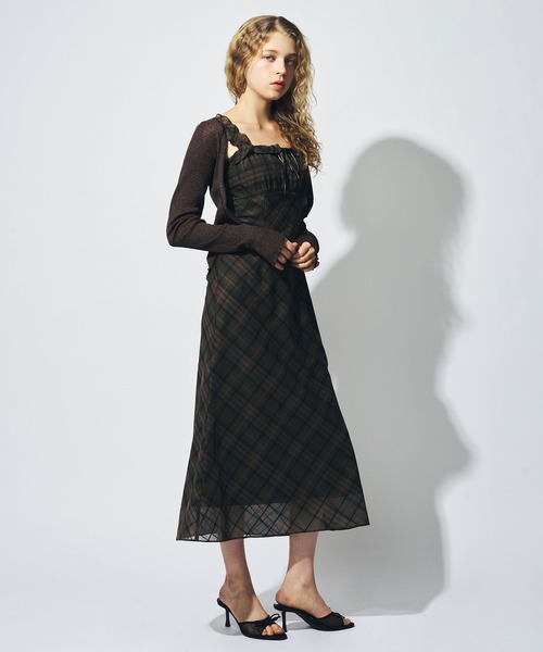 ME COUTURE(ミークチュール)の「シアーリブニットカーディガン(カーディガン/ボレロ・レディース・ライトベージュ/オフホワイト/ピンク/ブラウン・FREE)」の9枚目の写真