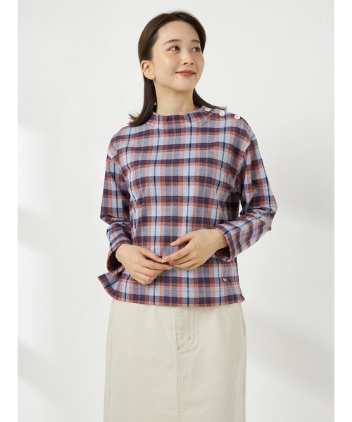 McGREGOR(マックレガー)の「オリジナルチェックコットンジャカードプルオーバー(Tシャツ/カットソー・レディース・ネイビー/キャメル/ブルー・M/L)」の2枚目の写真