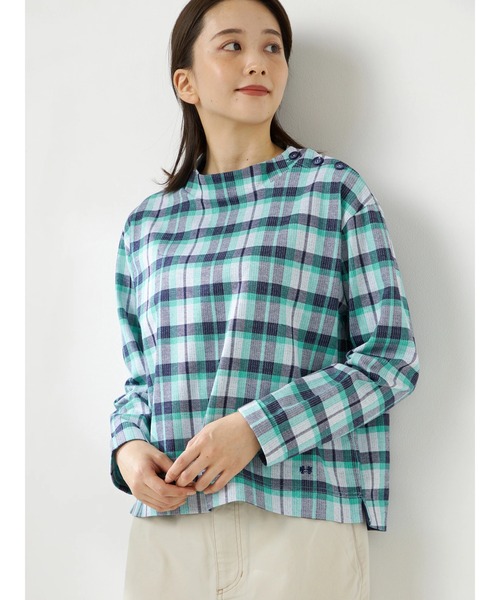 McGREGOR(マックレガー)の「オリジナルチェックコットンジャカードプルオーバー(Tシャツ/カットソー・レディース・ネイビー/キャメル/ブルー・M/L)」の4枚目の写真